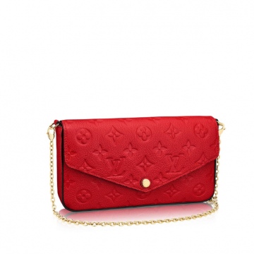 LV M64065 红色压纹 POCHETTE FÉLICIE 三合一链条包