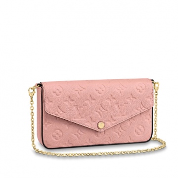 LV M67856 樱花粉压纹 POCHETTE FÉLICIE 三合一链条包