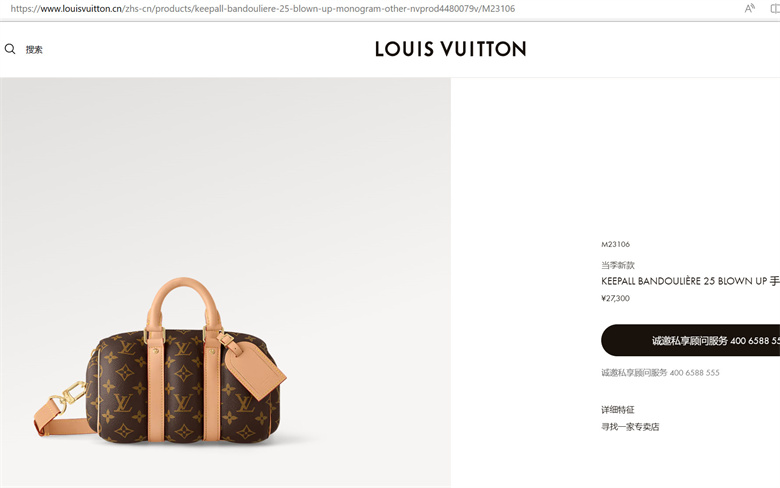 Louis Vuitton Keepall Bandouliere 25 (Blown Up)